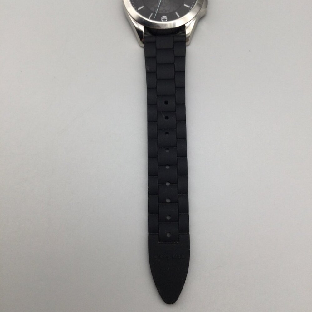 Coach Libby Watch Women 36mm Silver Tone Black Silicone Band 30M - Picture 9 of 15